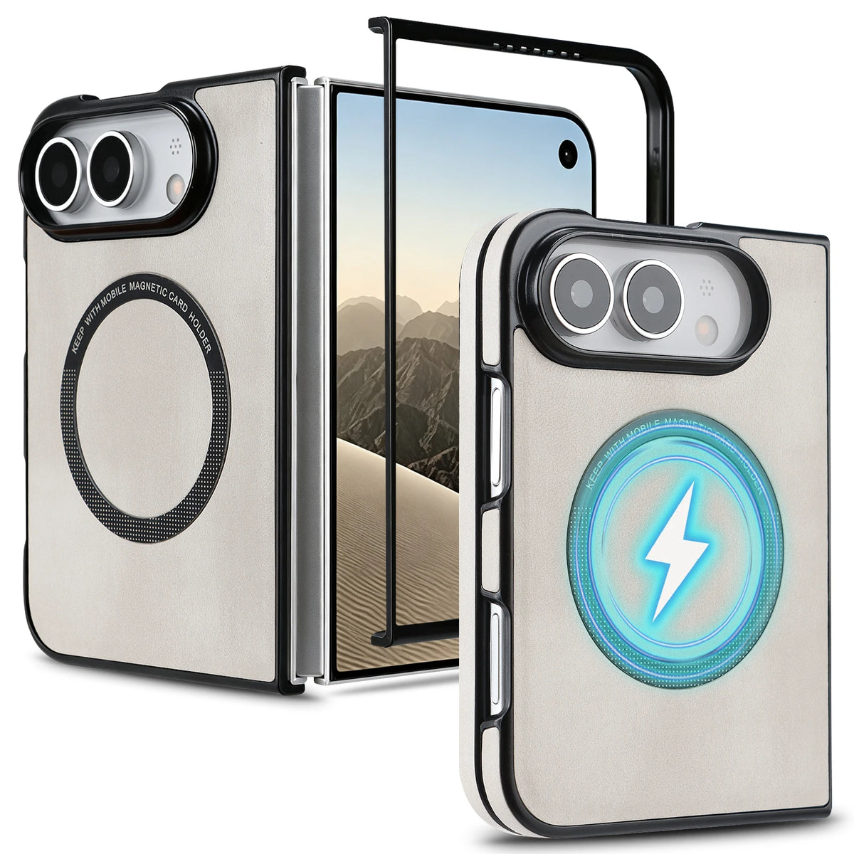 Premium Leather MagSafe Case with Raised Camera Protection for iPhone Duo