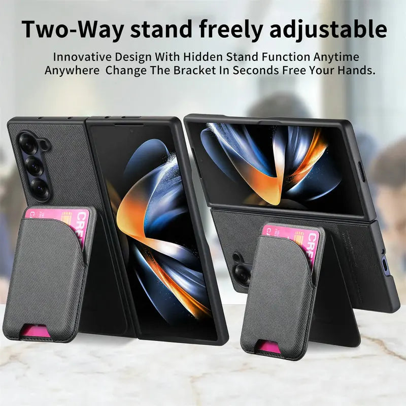 Samsung Galaxy Z Fold 7 Luxury Magnetic Leather Case with Card Holder