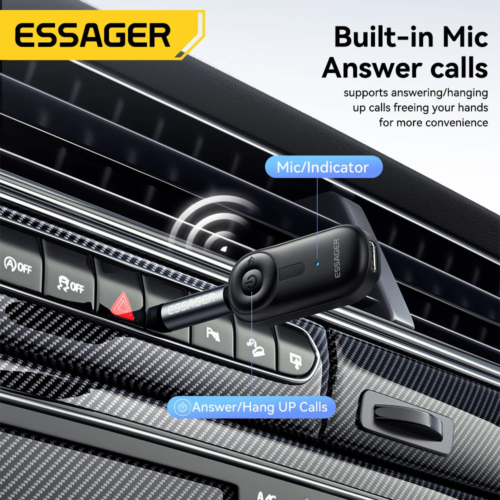Essager Bluetooth 5.3 Car Receiver Adapter for Wireless Audio