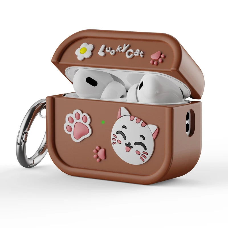 3D Cute Lucky Cat Silicone Case for AirPods Pro 2