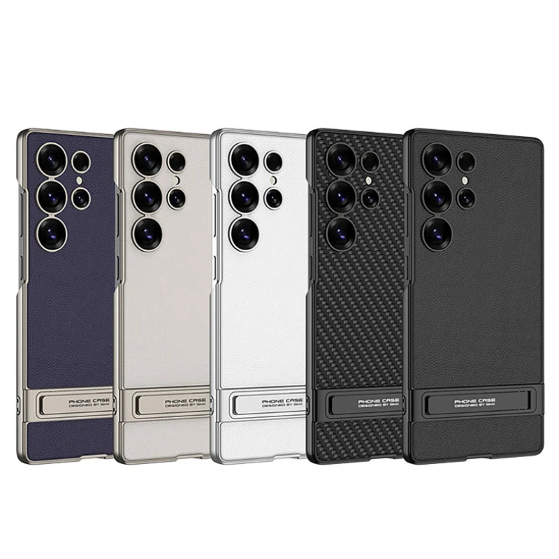 Ultra-Thin Luxury Leather Case with Kickstand for Samsung Galaxy S25 Ultra