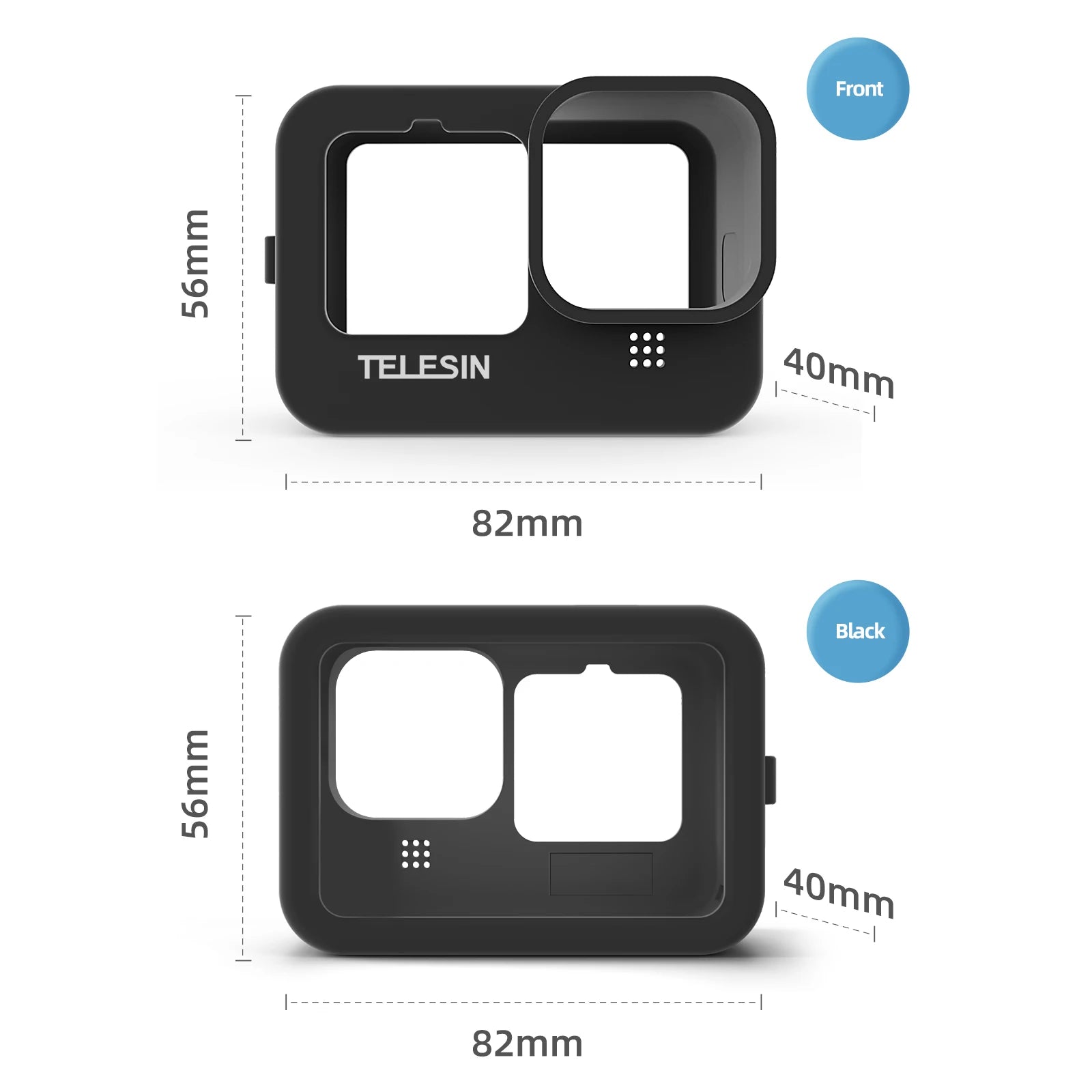 TELESIN Soft Silicone Case with Lens Cap & Wrist Strap for GoPro Hero