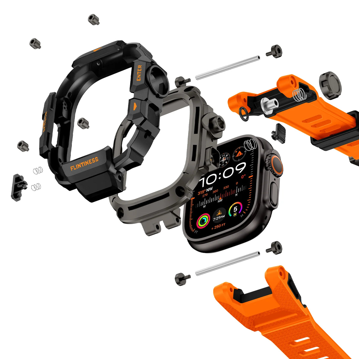 TPU Quick-Release Strap Case with Metal Bumper Protection for Apple Watch Ultra