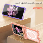Samsung Galaxy Z Flip 6 Hinge Protective Magnetic Case with Ring Holder
