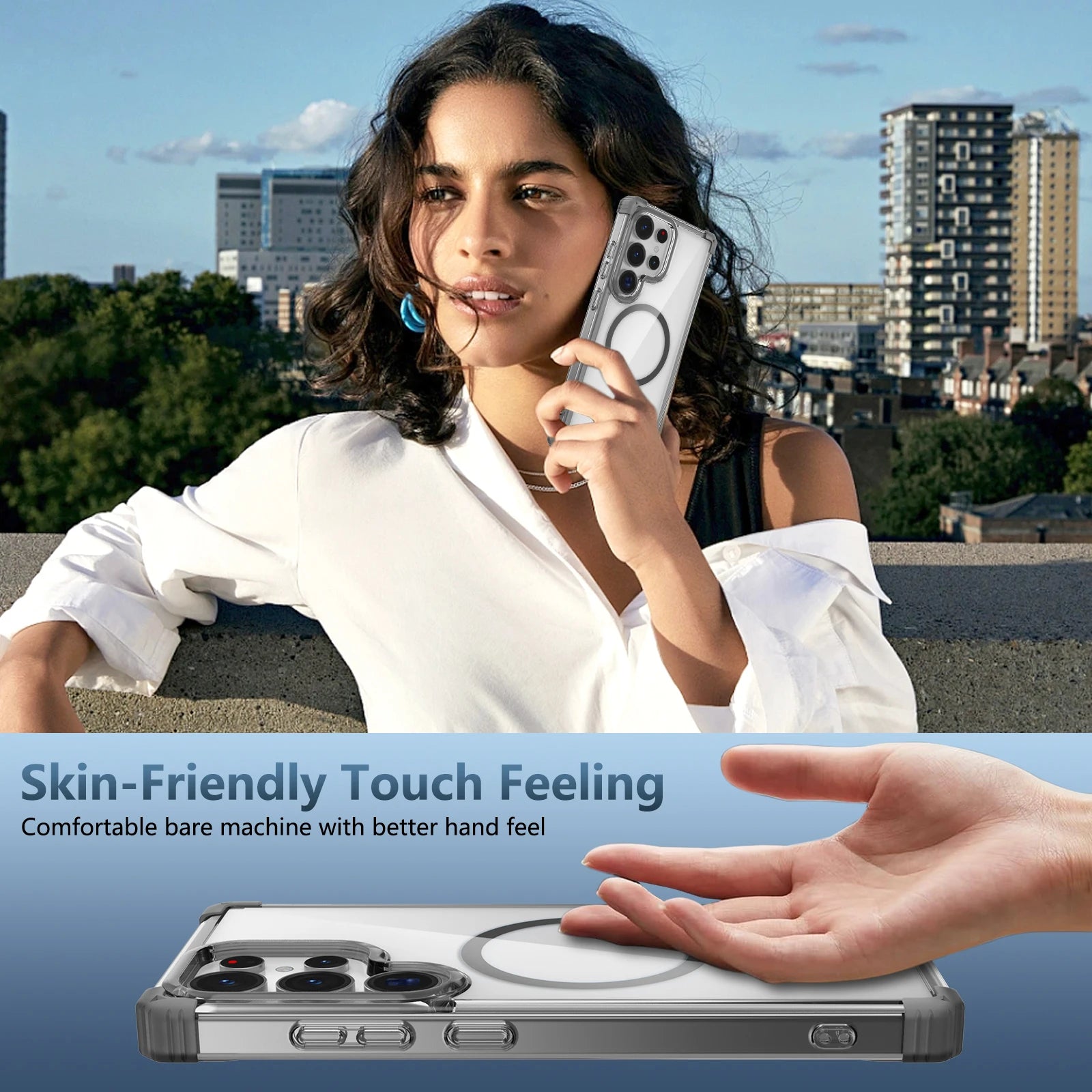 Clear Acrylic Magnetic Case with Airbag Corners for Samsung Galaxy S26 Series