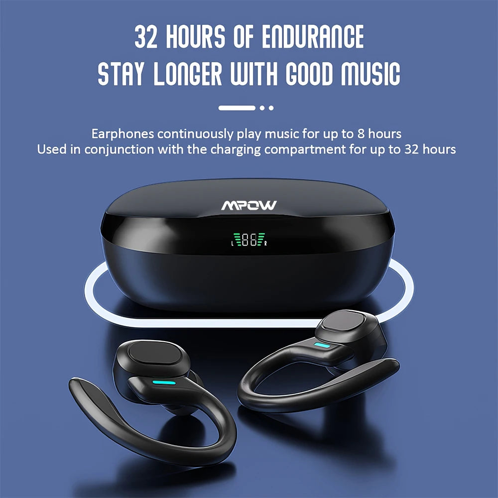 Mpow SP16 Bluetooth V5.3 Sports Earphones with Ear Hooks