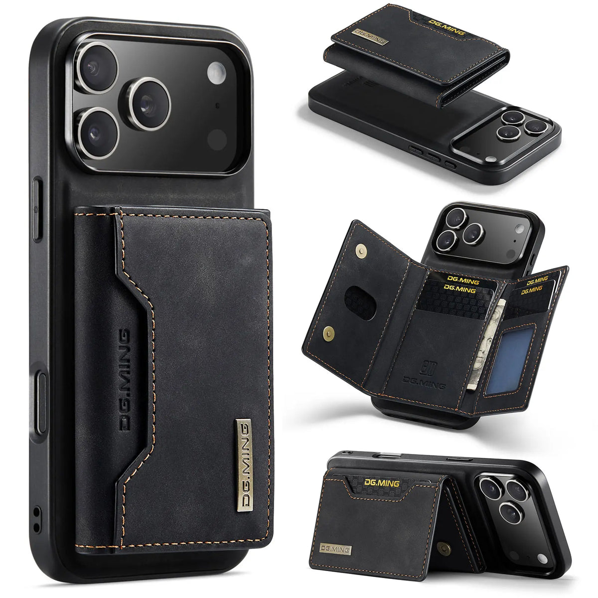 Premium Leather MagSafe Wallet Case with 3-Card Detachable Wallet for iPhone 18 Series