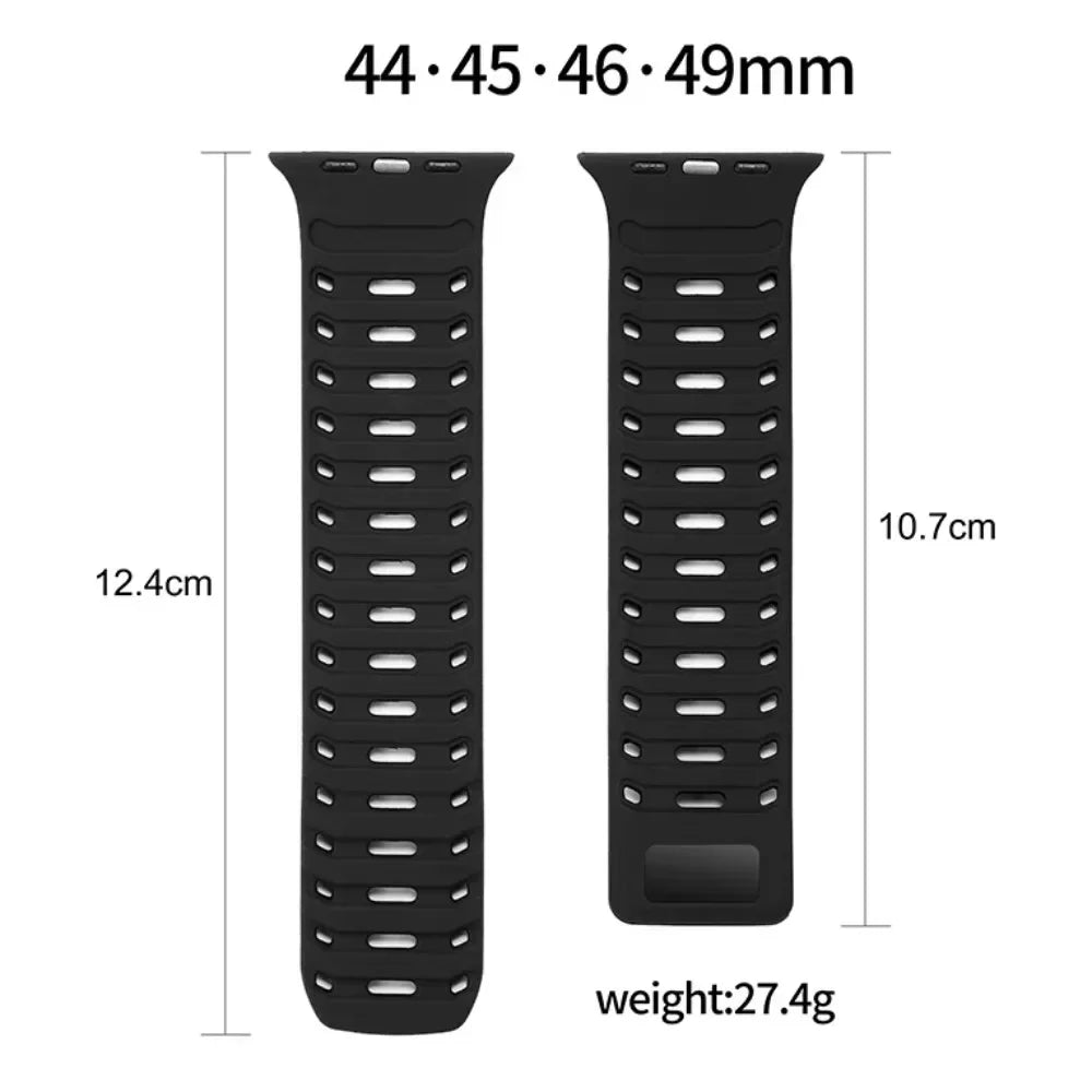 Breathable Silicone Band with Magnetic Clasp for Apple Watch