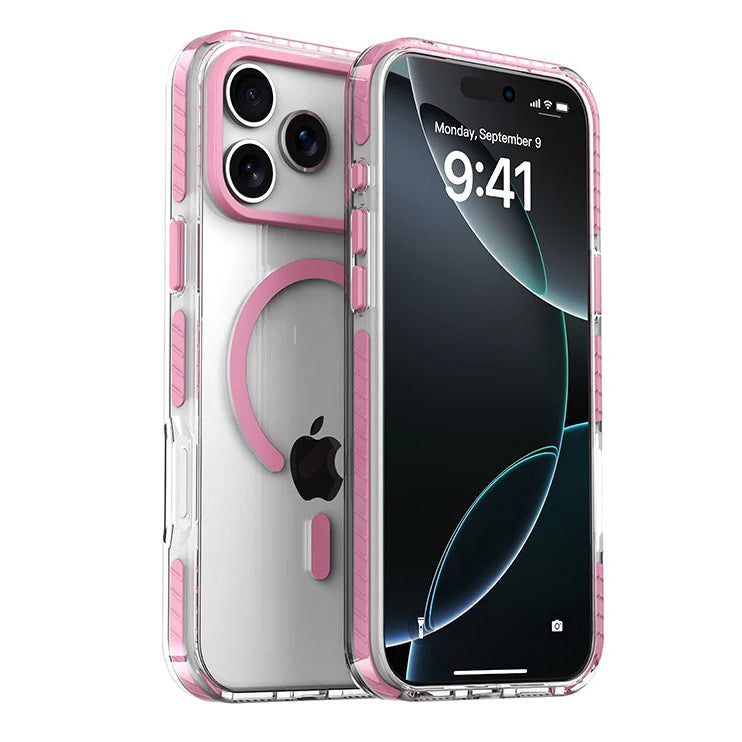 Premium Clear MagSafe Case with Striped Edges for iPhone 17 Series