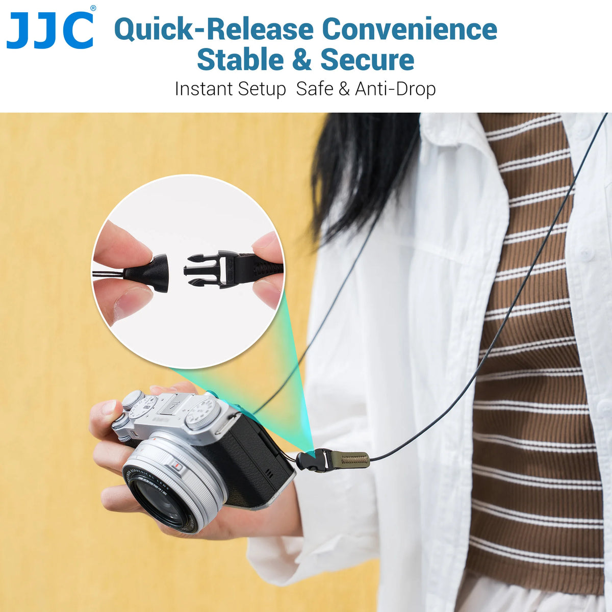 Dual-Shoulder Padded Camera Neck Strap with Quick-Release