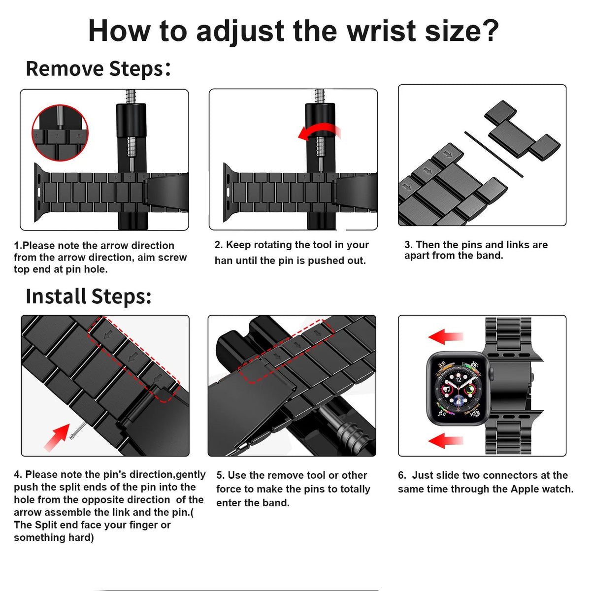 Polished Stainless Steel Band with Double-Button Folding Clasp for Apple Watch