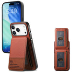 Multi-Functional Twill Weave Leather Wallet Case with Up-Down Opening & RFID Protection for iPhone 17 Series