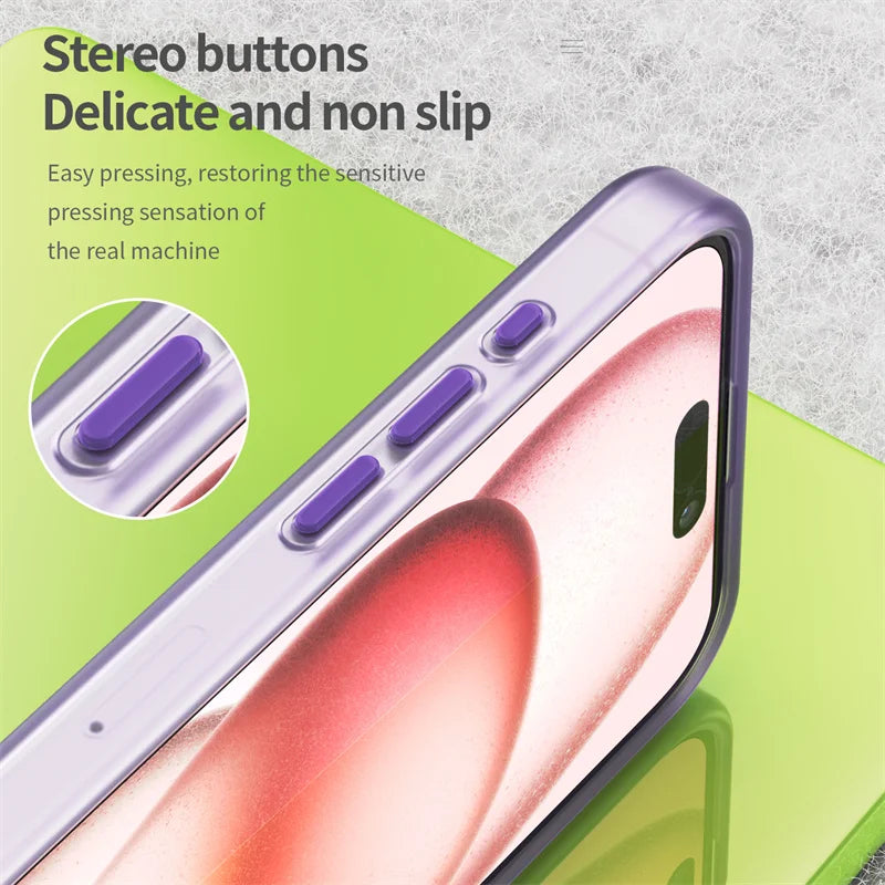 Shockproof Translucent Matte MagSafe Case for iPhone 16 Series
