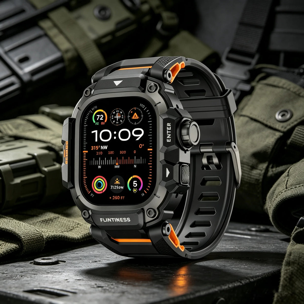TPU Quick-Release Strap Case with Metal Bumper Protection for Apple Watch Ultra