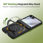 Protective Magnetic Phone Case With Rotating Ring Holder for Galaxy Z Flip 7