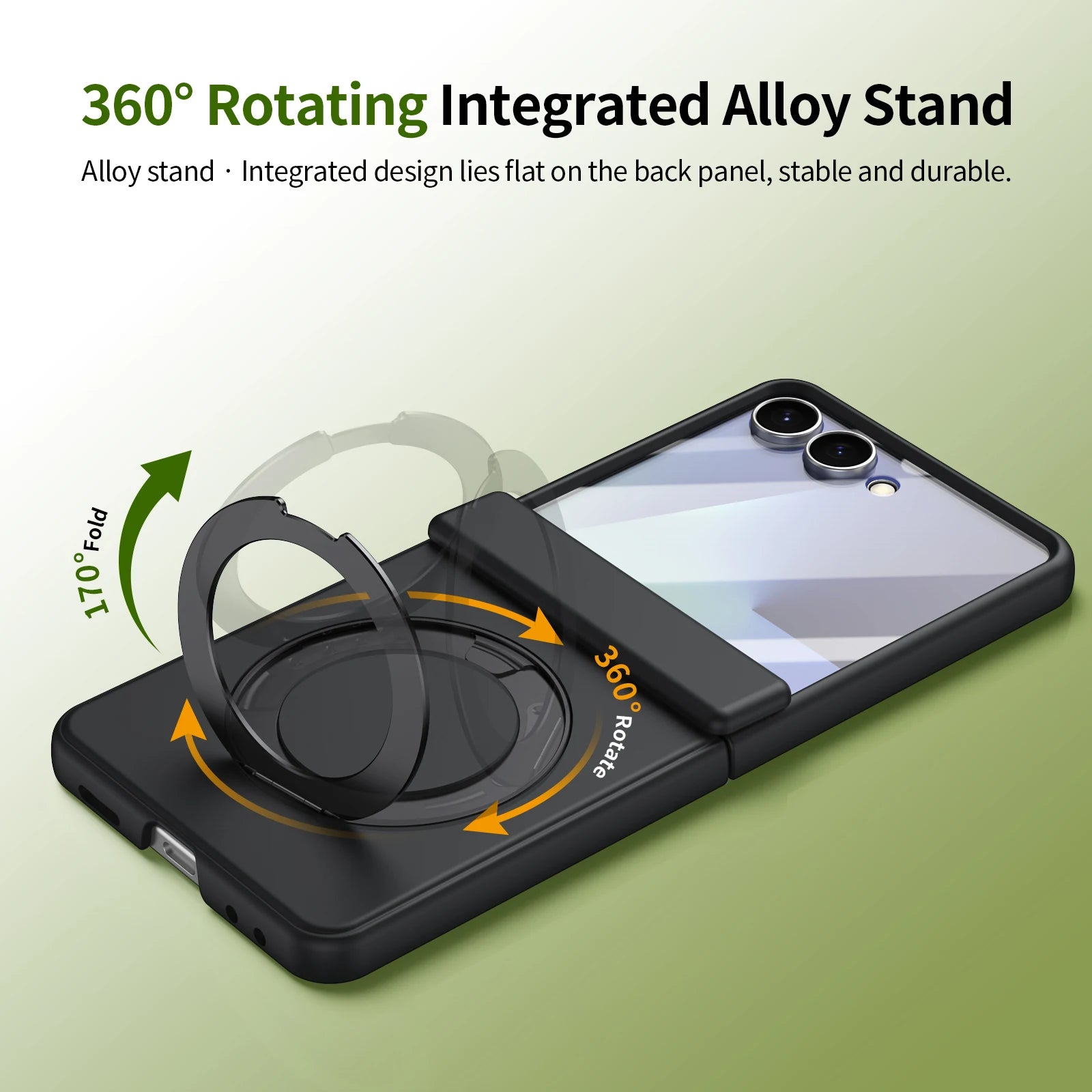 Protective Magnetic Phone Case With Rotating Ring Holder for Galaxy Z Flip 7