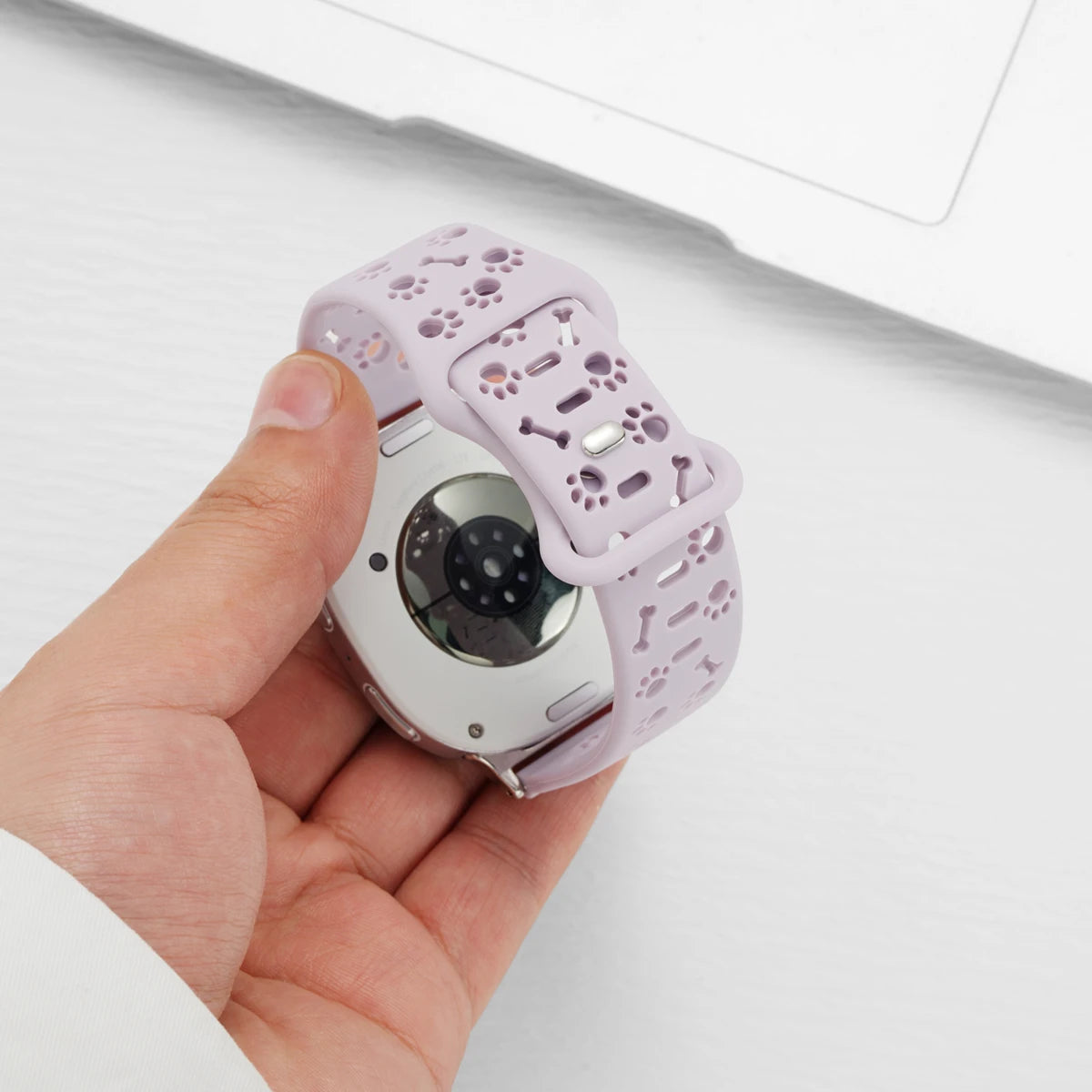 Paw Print Perforated Silicone Band for Samsung Galaxy Watch 8 and Watch 8 Classic