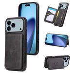 Anti-Theft Leather Folio Wallet Case for iPhone 17 Series