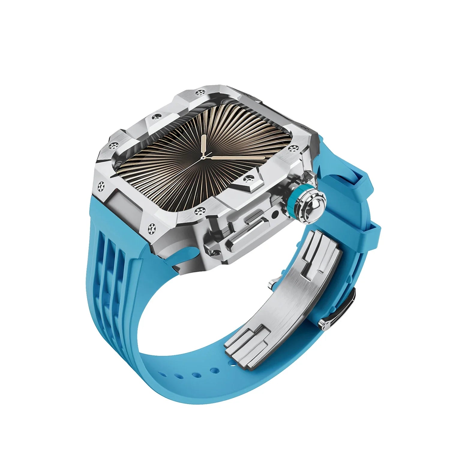 Luxury Stainless Steel Case & Silicone Strap Modification Kit for Apple Watch Series 10 (46mm)