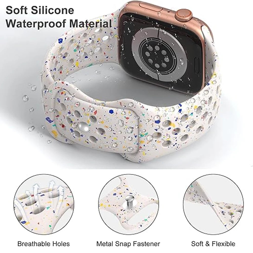 Breathable Sport Silicone Strap for Apple Watch