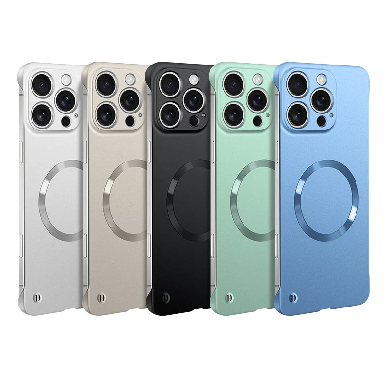 Ultra-Thin Frameless Matte MagSafe Case for iPhone 15 Series