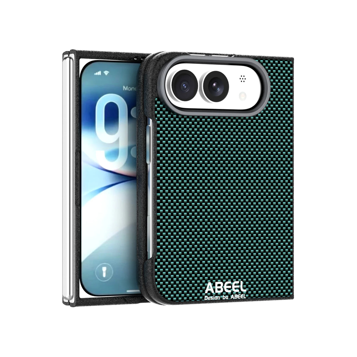 Carbon Weave MagSafe Case with Dual Camera Lens Protection Ring for iPhone Duo