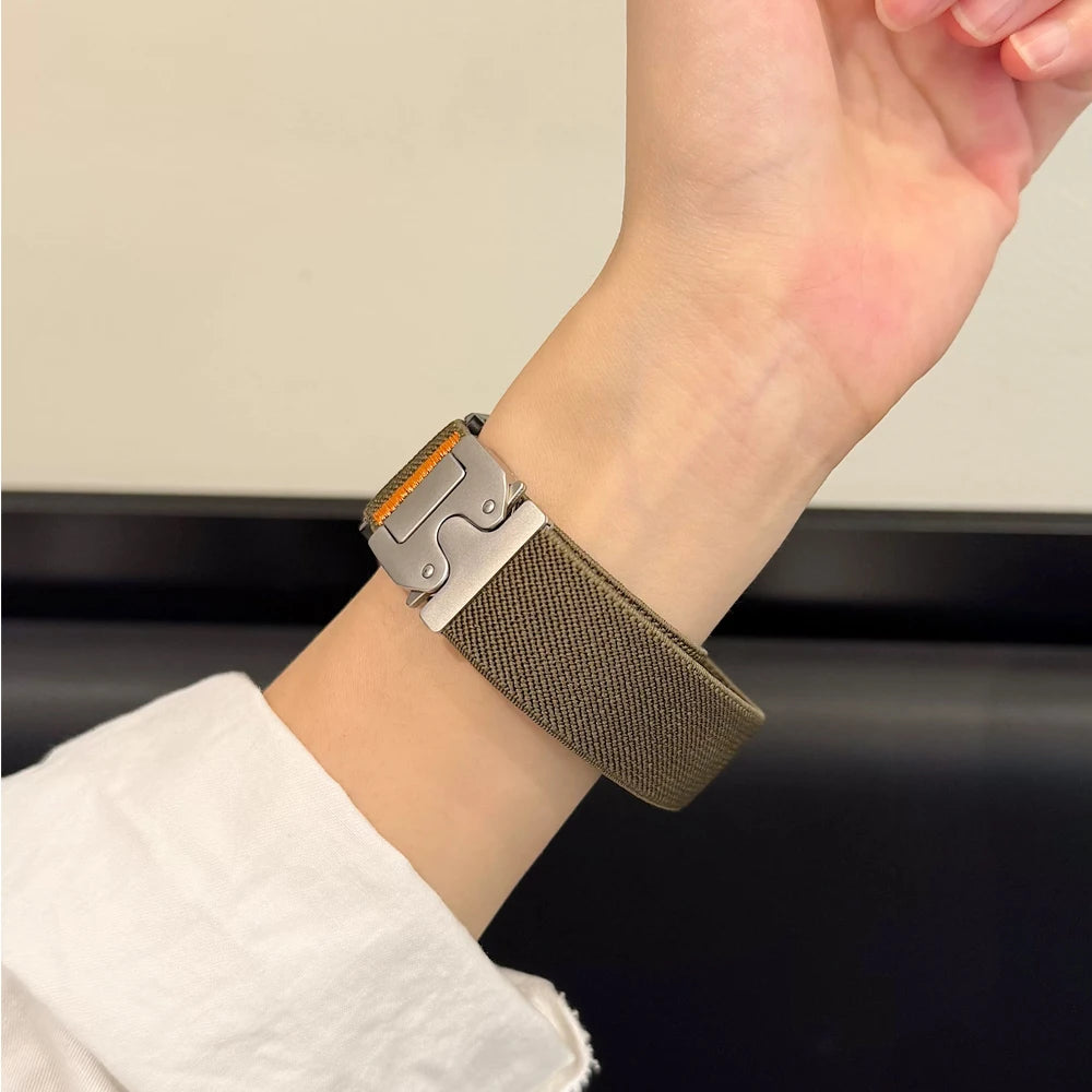 Parachute-Style Nylon Watch Band with Adjustment Teeth for Google Pixel Watch 3