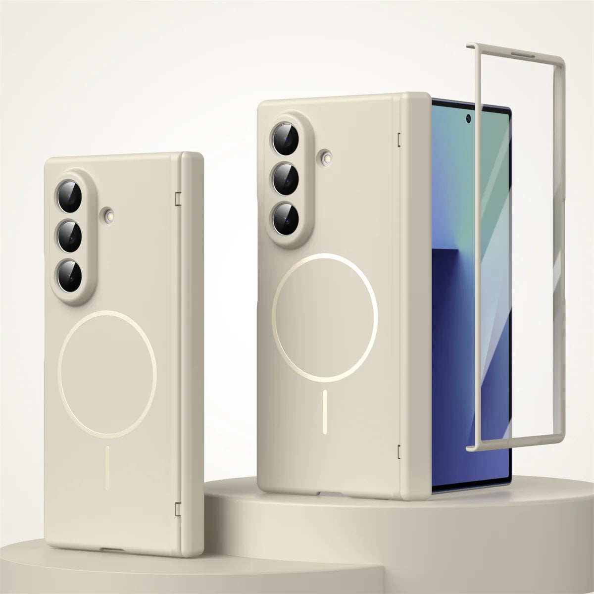 Durable Magnetic Frosted Case with Hinge Protection for Samsung Galaxy Z Fold 7