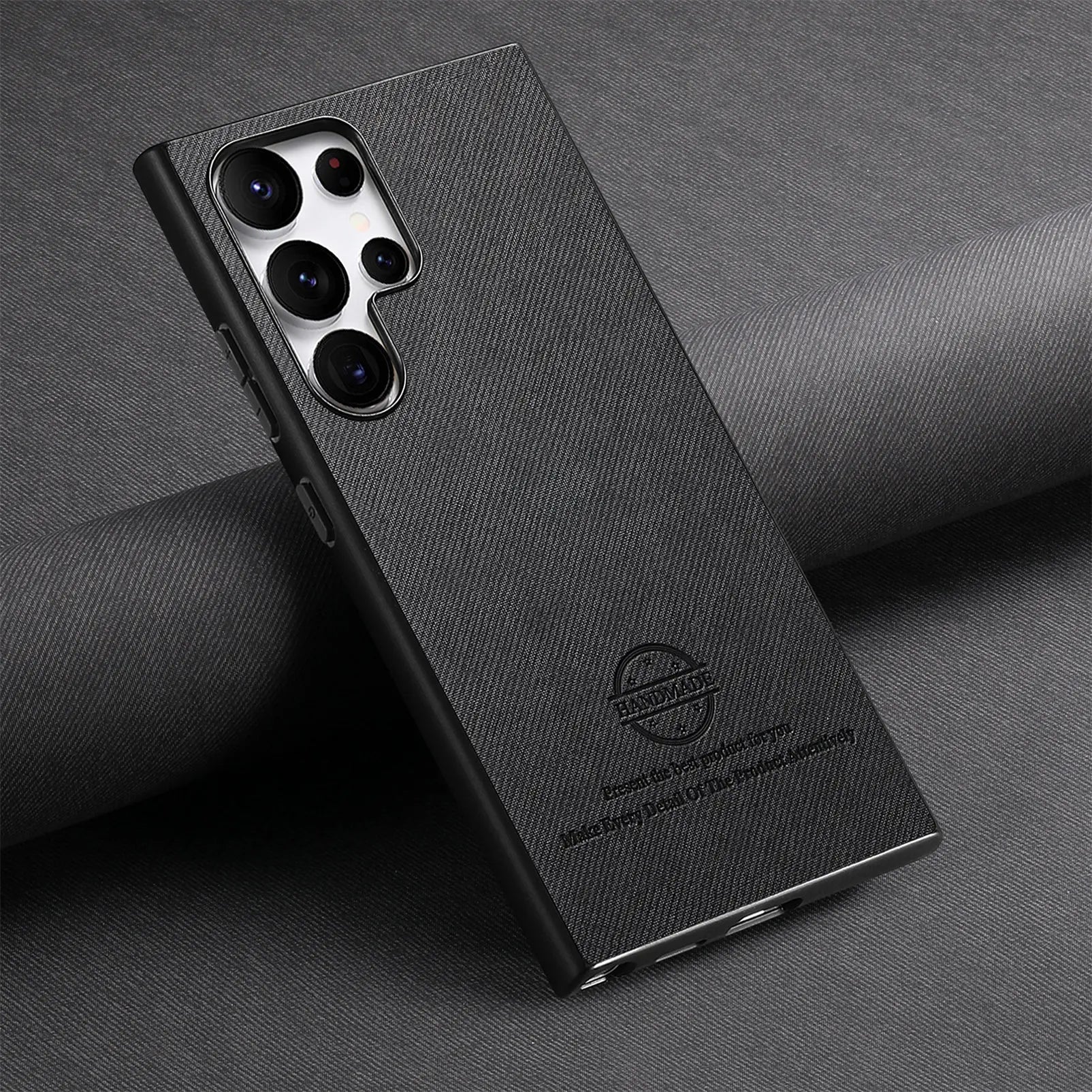 Cloth-Grain Leather Case for Samsung Galaxy S24 Series