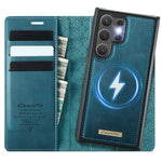 Slim Magnetic Leather Card Wallet Case for Samsung Galaxy S25 Series
