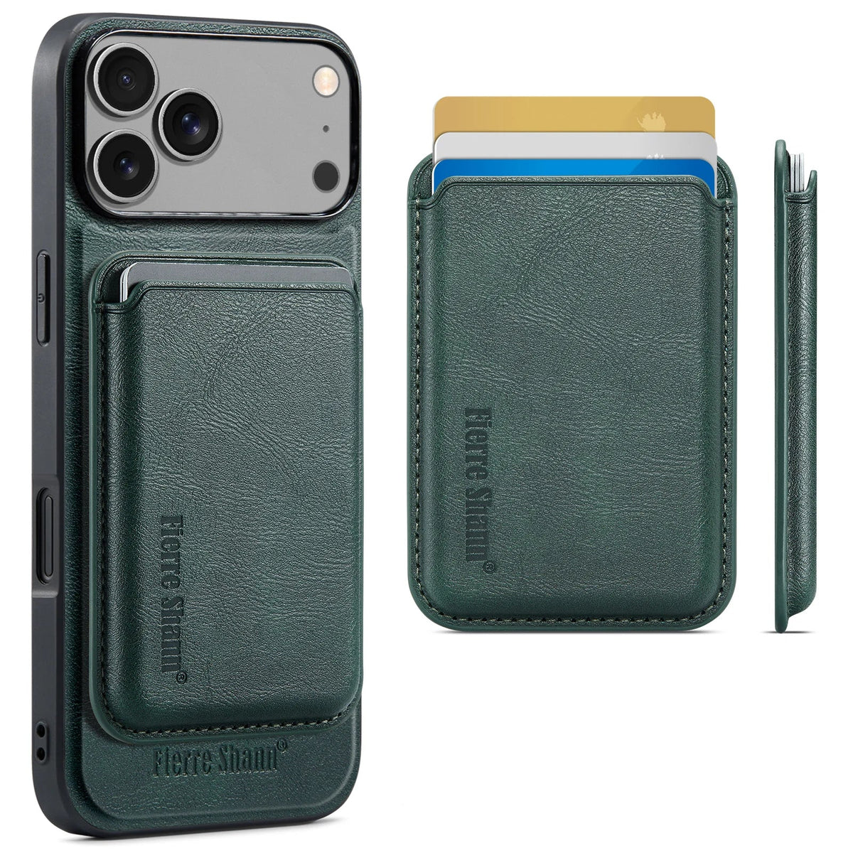 Leather MagSafe Case with Detachable 3-Card Holder for iPhone 18 Series