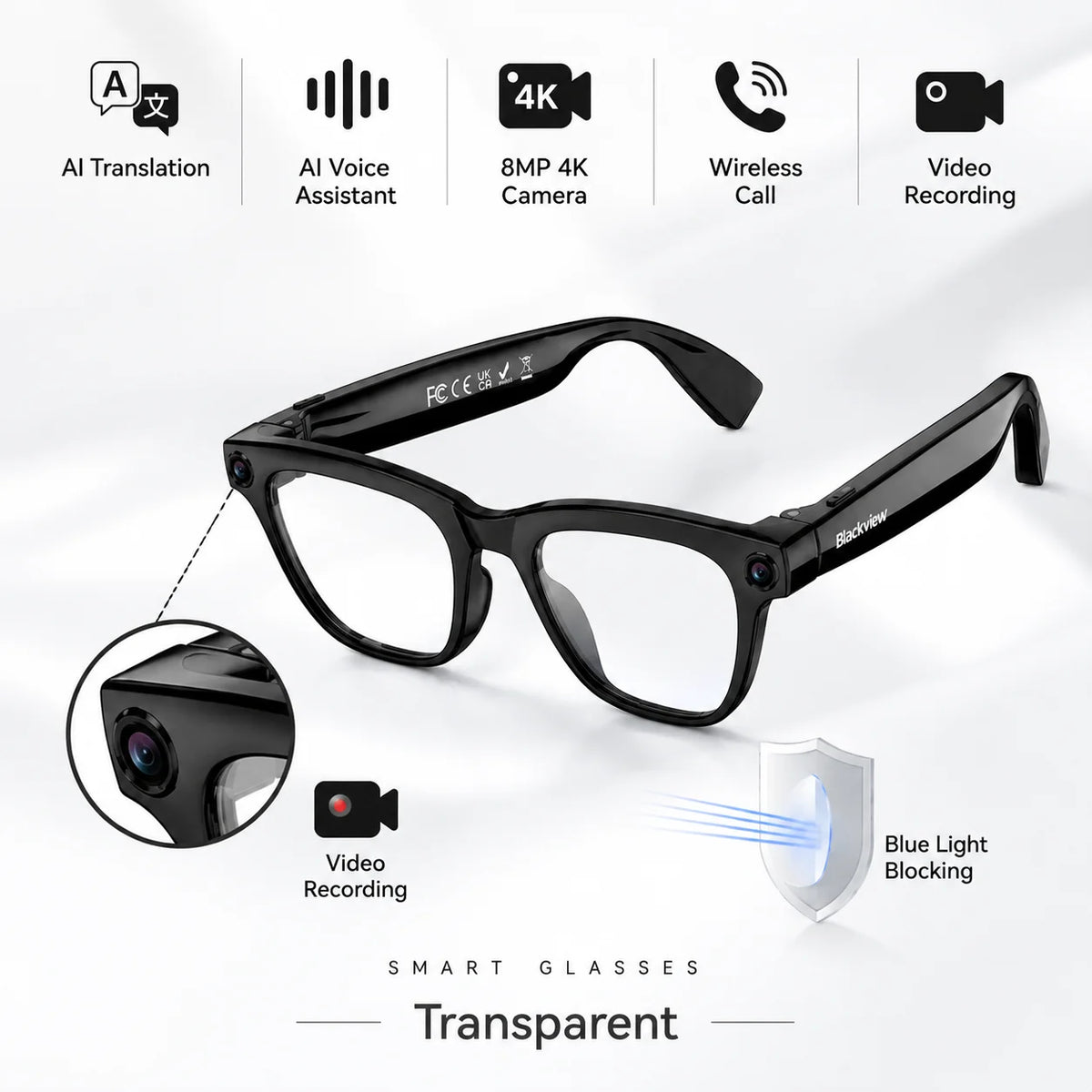 Blackview BV300 139-Language AR Smart Glasses