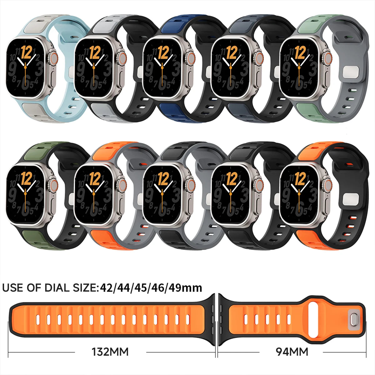 Dual-Tone Silicone Sport Band for Apple Watch