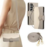 Two-Tone Leather Crossbody Wallet Case for Samsung Galaxy Z Fold 7