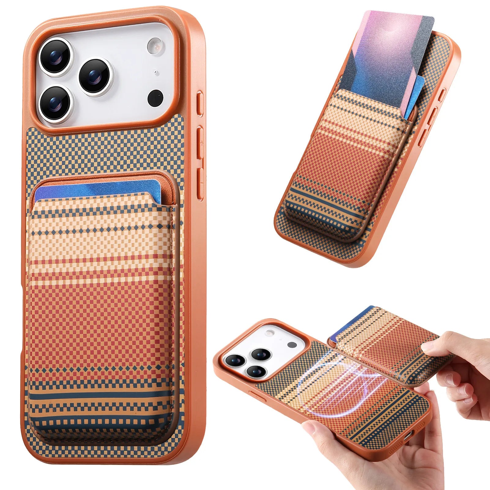 iPhone 17 Series MagSafe Gradual Color Case with Detachable Card Holder