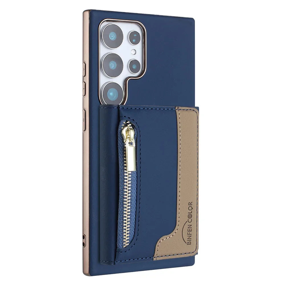 Samsung Galaxy S24 Magnetic Leather Case with Detachable Card Holder