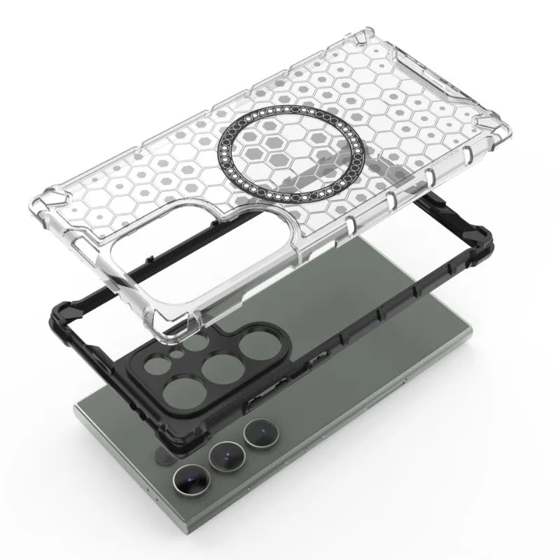 Honeycomb Pattern Magnetic Case for Samsung Galaxy S25 Series