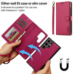 Leather Case with Detachable Wallet for Samsung Galaxy S24 Series