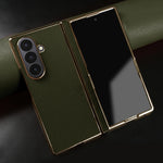 Genuine Leather Case with Raised Camera Protection Ring for Samsung Galaxy Z Fold 7