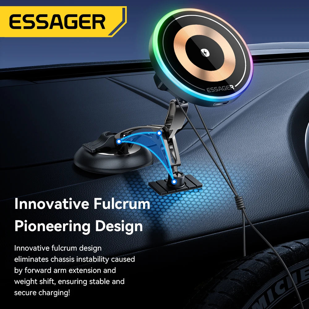 Essager 360° Rotating Magnetic Wireless Charger Car Mount