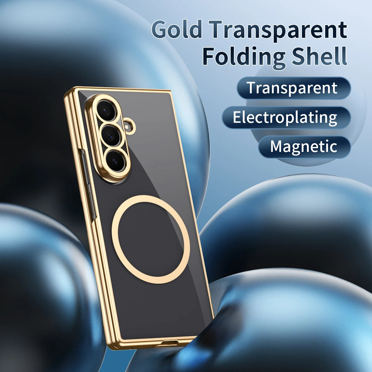 Samsung Galaxy Z Fold 7 Magnetic PC Case with Tempered Glass Film