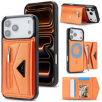 Premium Shockproof Leather MagSafe Case with Multi Card Wallet for iPhone 17 Series