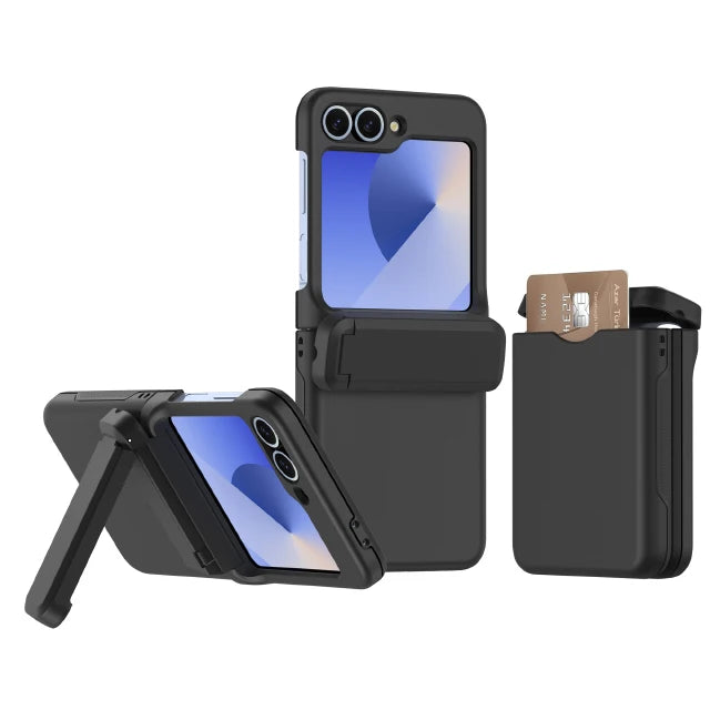 Shockproof Hard Shell Case with Magnetic Hinge Protection & Card Slot for Samsung Galaxy Z Flip 6