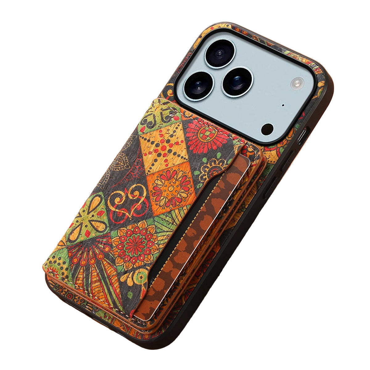 Floral Shockproof Leather Case with Card Slot for iPhone 17 Series