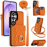 Samsung Galaxy S25 Series Crossbody Phone Wallet Case with Wrist Lanyard