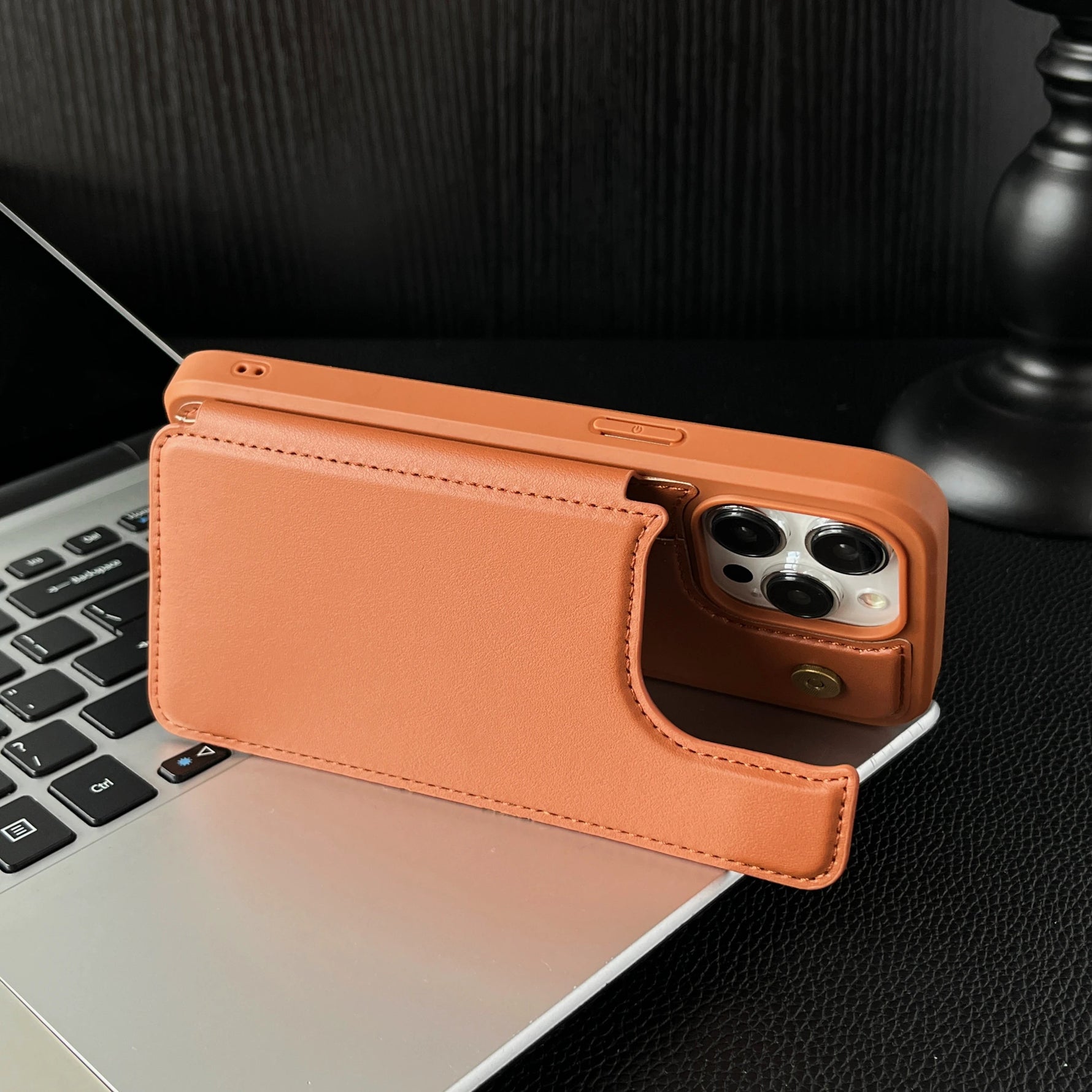 Shockproof Slim Case with Card Slot & Stand for iPhone 15 Series