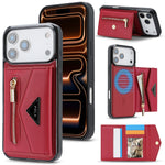 Premium Shockproof Leather MagSafe Case with Multi Card Wallet for iPhone 17 Series