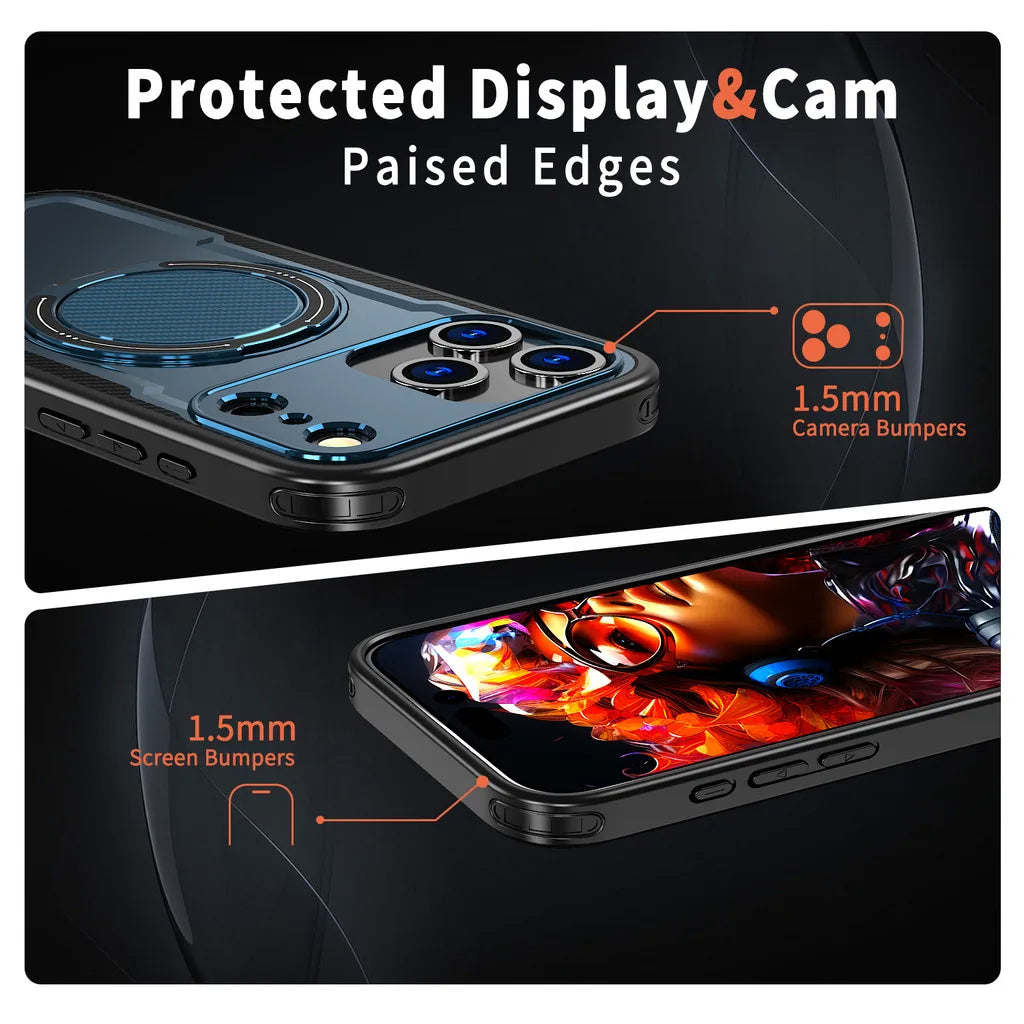 Shockproof MagSafe Case with Rotating Kickstand for iPhone 17 Series