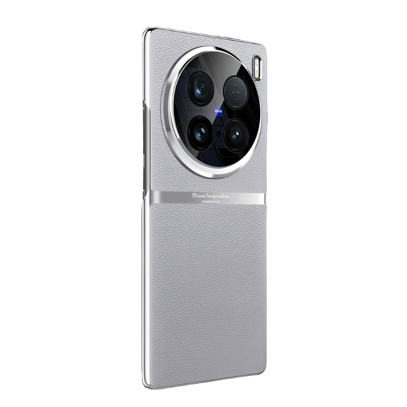 Luxury PU Leather Case with Electroplated Frame & Ultra-thin Camera Protection for VIVO X100 Series