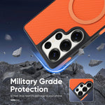 Carbon Fiber Magnetic Leather Case for Samsung Galaxy S25 Series